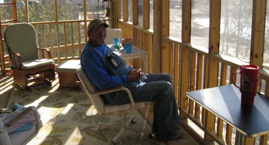 Wayne Boyd on his new back porch