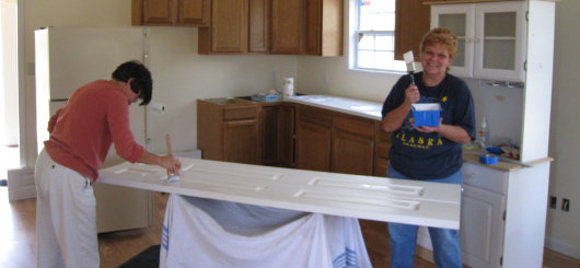 Boyd House - painting doors