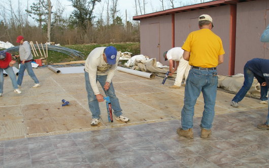 Quonset Huts Get New Floor in Lakeshore Mississippi