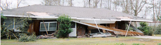 old house after storm