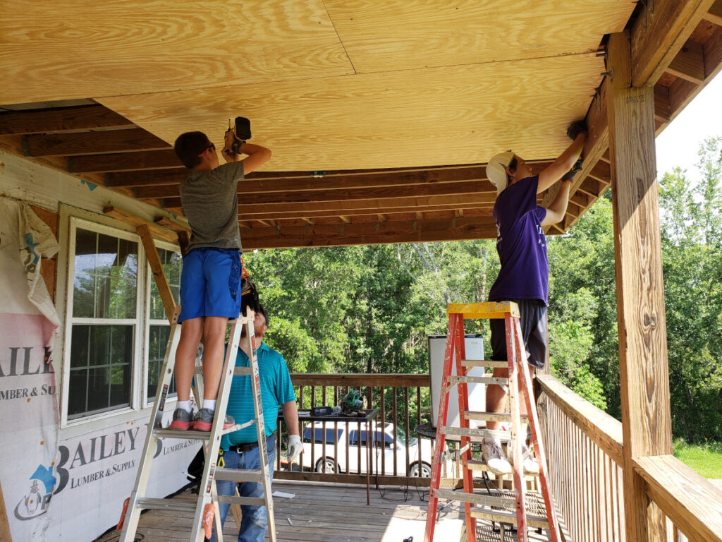 mission trip porch work