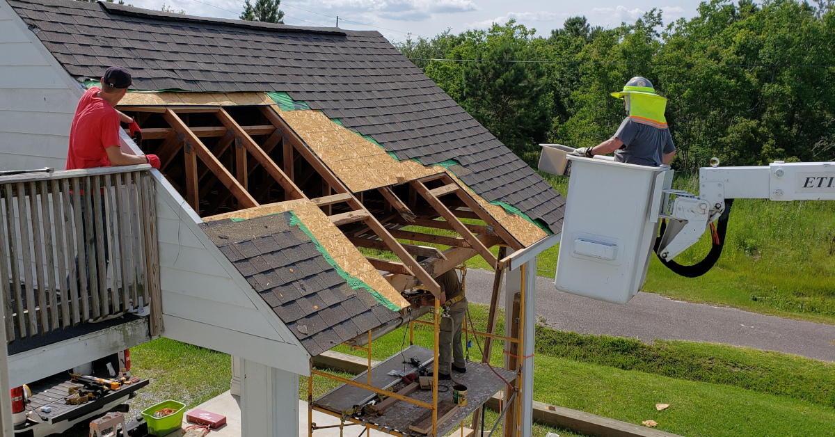 Bucket rtruck roof repair mission trip